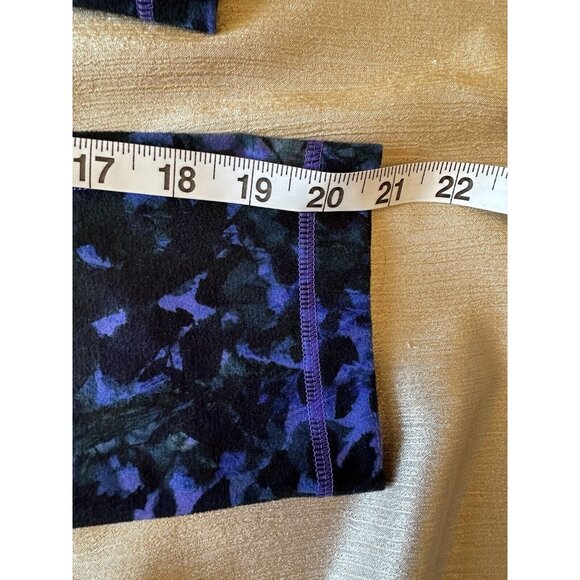LULULEMON Wunder Under Crop Leggings Full-On Luon Purple Iris Floral Black Sz 4 - Picture 7 of 11